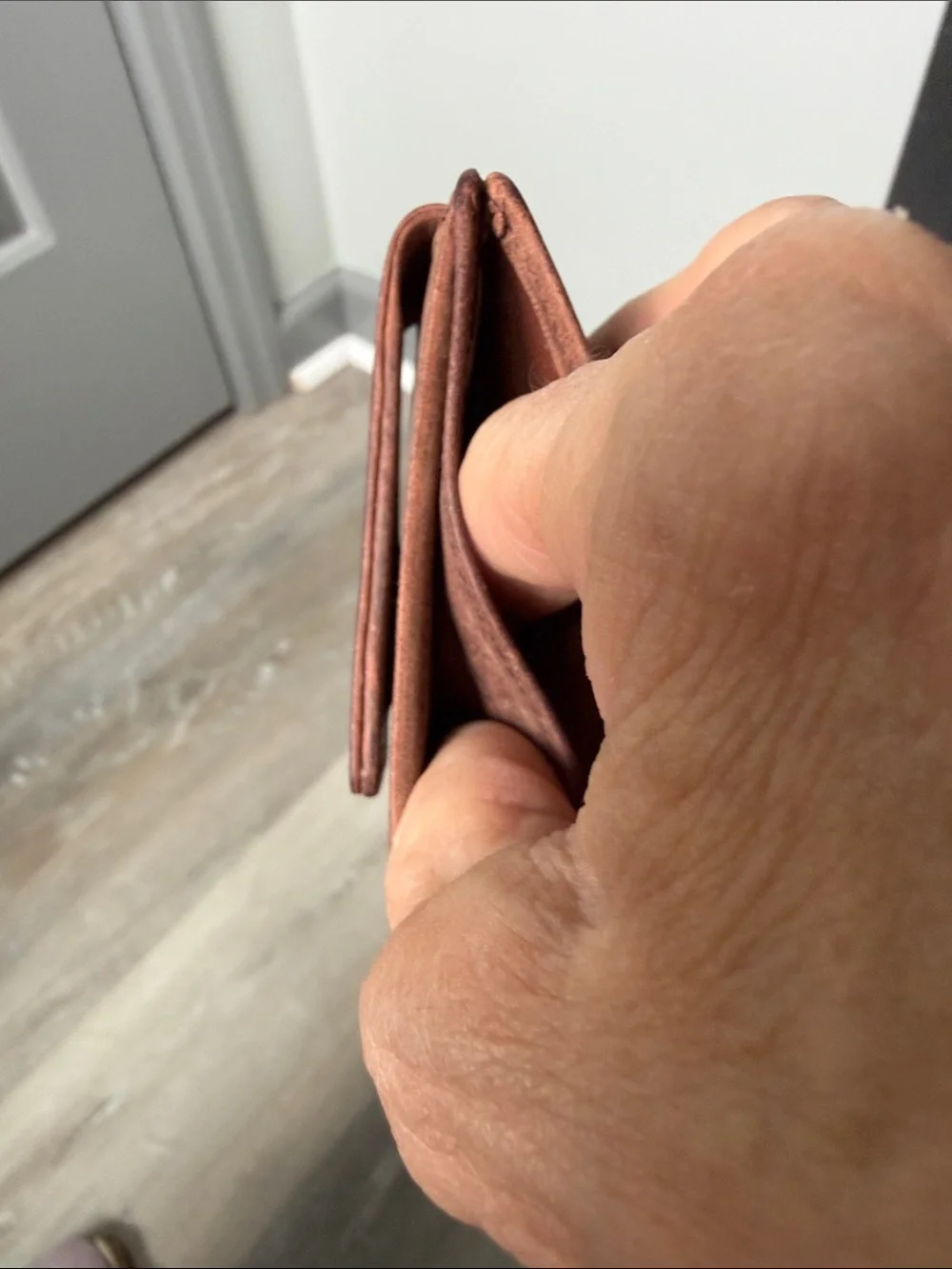 Viosi Genuine Leather Brown Money Clip Wallet for Men